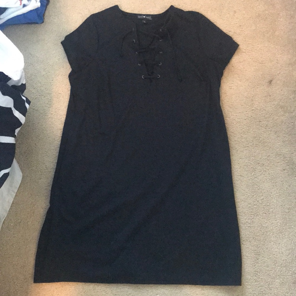 Black Lace-Up Dress